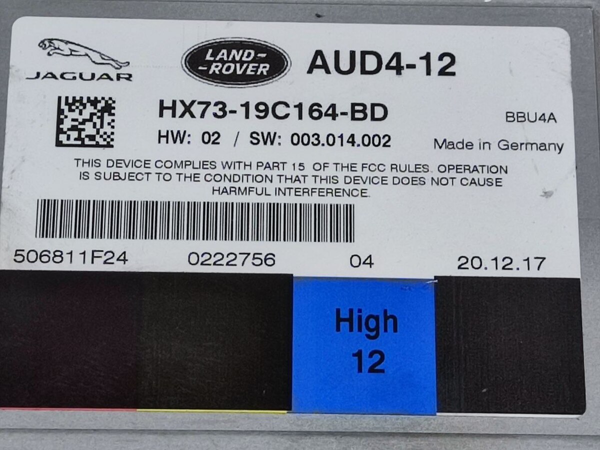 LR081469 Amplifier AUDIO 600W meridian Jaguar F-Pace X761 (2017-) Used